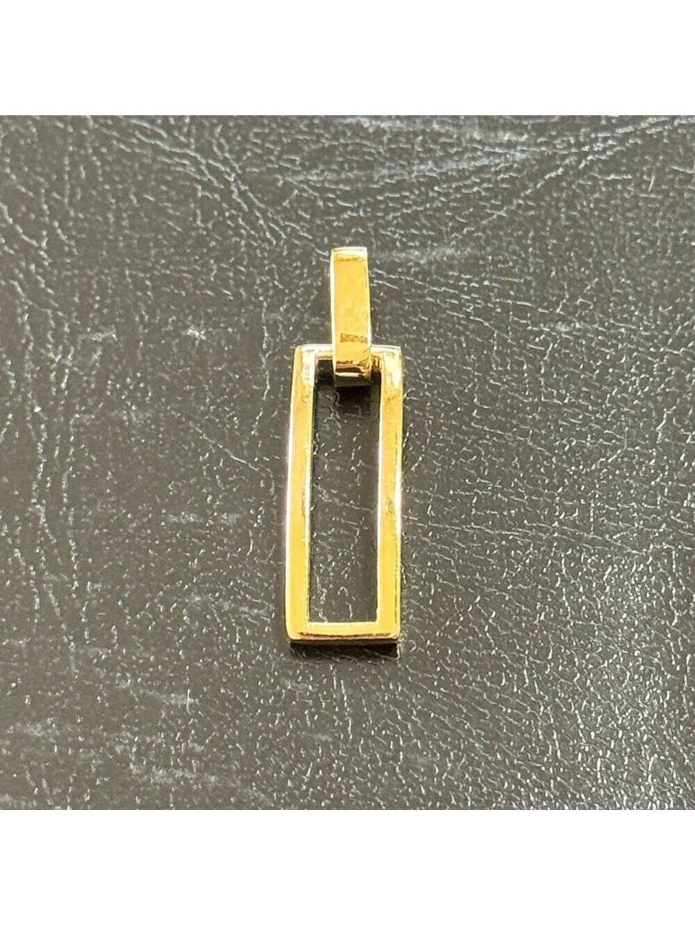 Gold Plated Sterling Silver Rectangular Pendant Stamped 925
